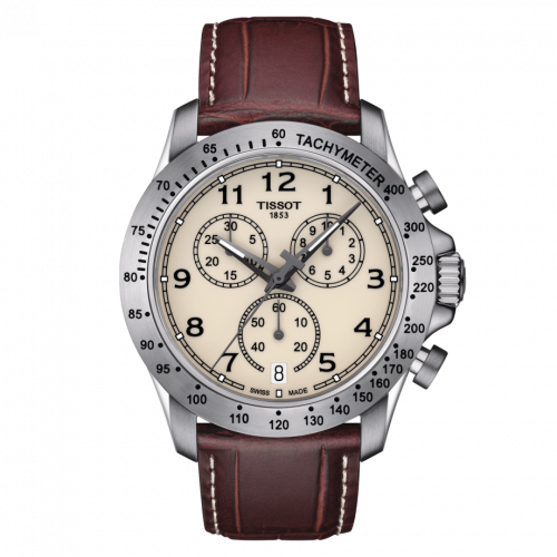 Tissot V8 Quartz Chronograph Stainless Steel Ivory