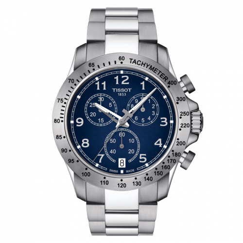 Tissot V8 Quartz Chronograph Stainless Steel Blue Bracelet