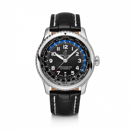 Breitling Navitimer 8 B35 Automatic Unitime 43 Stainless Steel Black Black Croco Pin