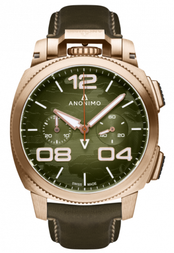 Anonimo Militare Automatic Bronze Green Camouflage Leather