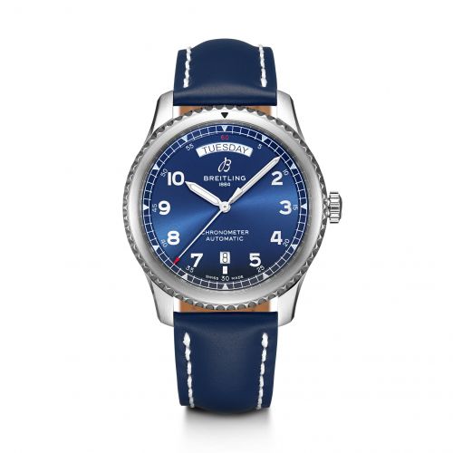 Breitling Navitimer 8 Automatic Day & Date 41 Stainless Steel Blue Blue Calf Pin