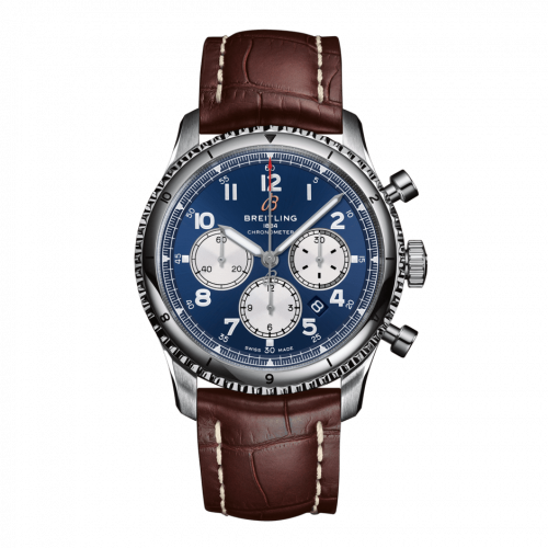 Breitling Aviator 8 B01 Chronograph 43 Stainless Steel Blue Croco Pin