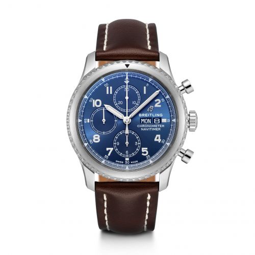 Breitling Navitimer 8 Chronograph 43 Stainless Steel Blue Brown Calf