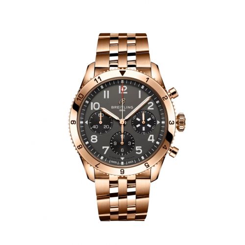 Breitling Classic AVI Chronograph P-51 Mustang Red Gold Bracelet