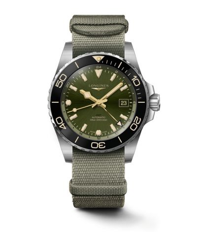 Longines Hydroconquest GMT 41 Stainless Steel Green NATO