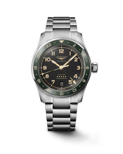 Longines Spirit Zulu Time 39 Stainless Steel Anthracite Bracelet
