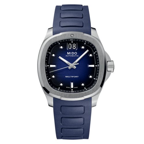 Mido Multifort TV Big Date Stainless Steel Blue Rubber