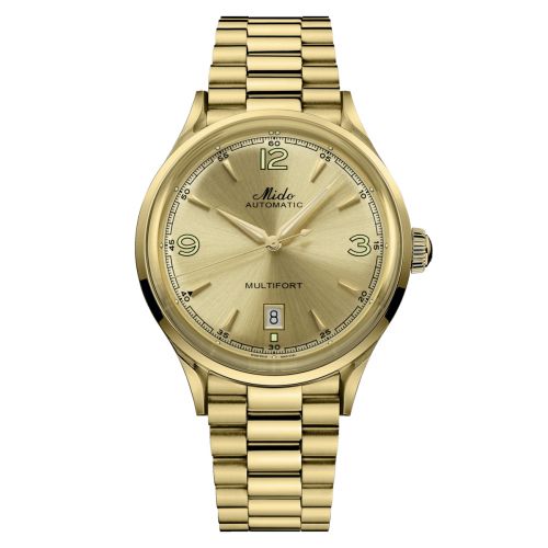 Mido \Multifort Powerwind Yellow Gold Champagne Bracelet