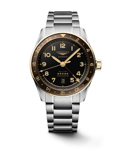 Longines Spirit Zulu Time 42 Stainless Steel - Yellow Gold Anthracite Bracelet