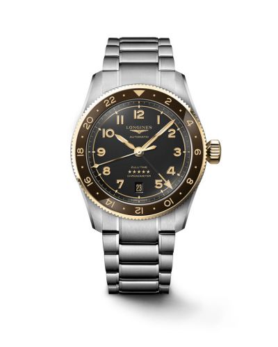 Longines Spirit Zulu Time 39 Stainless Steel - Yellow Gold Anthracite Bracelet