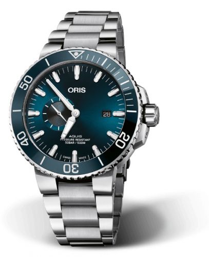 Oris Aquis Small Seconds Date 45.5 Stainless Steel Blue Bracelet