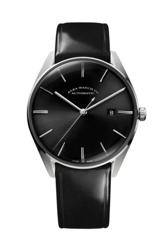 Elka Watch Co. D-Series Stainless Steel Black Leather