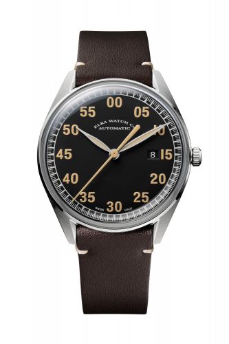 Elka Watch Co. X-Series Stainless Steel Black Leather