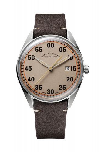 Elka Watch Co. X-Series Stainless Steel Beige Leather