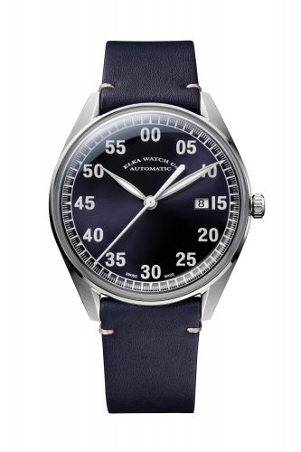 Elka Watch Co. X-Series Stainless Steel Blue Leather