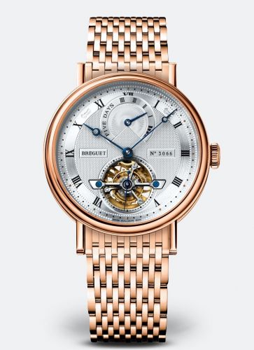Breguet Tourbillon Five Days Rose Gold Silver Bracelet