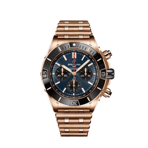 Breitling Super Chronomat B01 44 Red Gold Blue Rouleaux