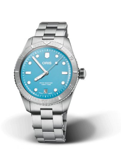Oris Divers Sixty-Five 38 Cotton Candy Stainless Steel Blue Bracelet