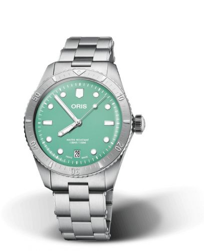 Oris Divers Sixty-Five 38 Cotton Candy Stainless Steel Green Bracelet