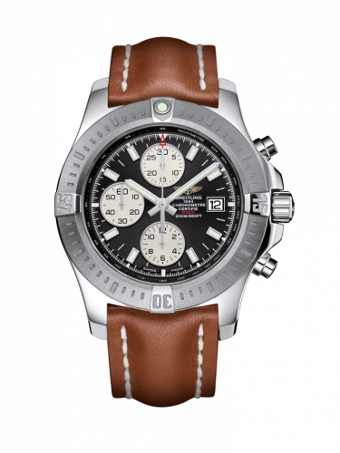 Breitling Colt Chronograph Automatic Stainless Steel Volcano Black Calf Folding
