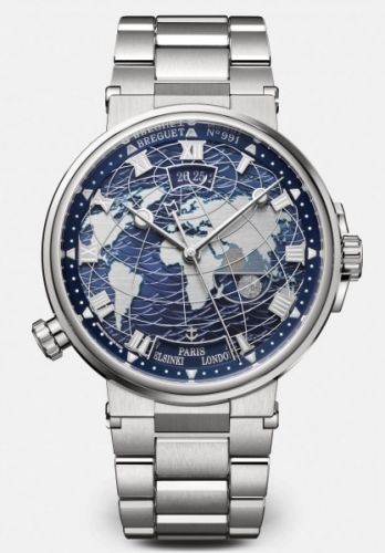 Breguet Marine Hora Mundi 5557 White Gold Blue Bracelet