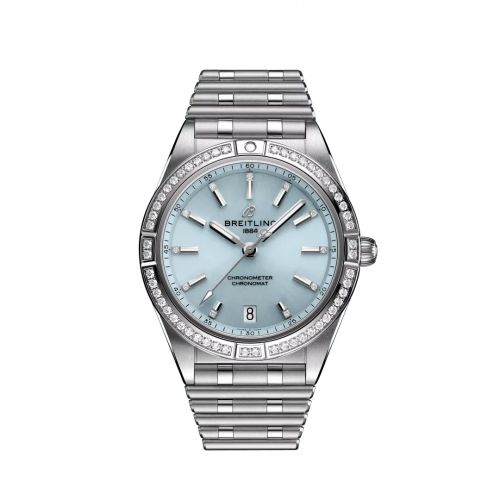 Breitling Chronomat Automatic 36 Stainless Steel - White Gold - Diamond Ice Blue Bracelet