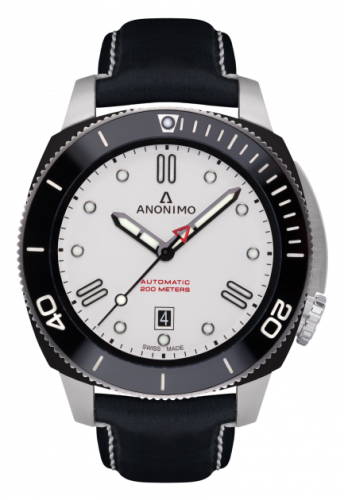 Anonimo Nautilo Automatic Stainless Steel DLC White Leather