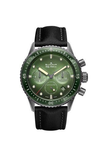 Blancpain Fifty Fathoms Bathyscaphe Flyback Chronograph Black Ceramic Green Canvas