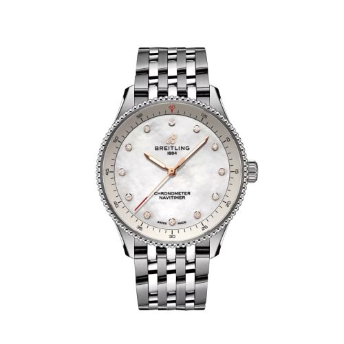 Breitling Navitimer Quartz 32 Stainless Steel MOP Bracelet