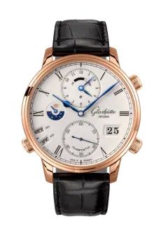 Glashütte Original Senator Cosmopolite Red Gold Silver Alligator Folding