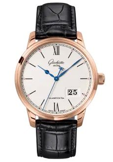 Glashütte Original Senator Excellence Panorama Date Red Gold Silver Alligator - Folding