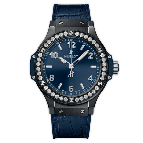 Hublot Big Bang 38 Quartz Ceramic - Diamond Blue Alligator