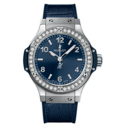 Hublot Big Bang 38 Quartz Stainless Steel - Diamond Blue Rubber