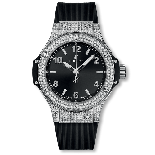 Hublot Big Bang 38 Quartz Stainless Steel - Pavé Black Rubber
