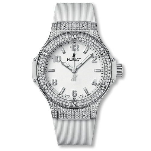 Hublot Big Bang 38 Quartz Stainless Steel - Pavé White Rubber