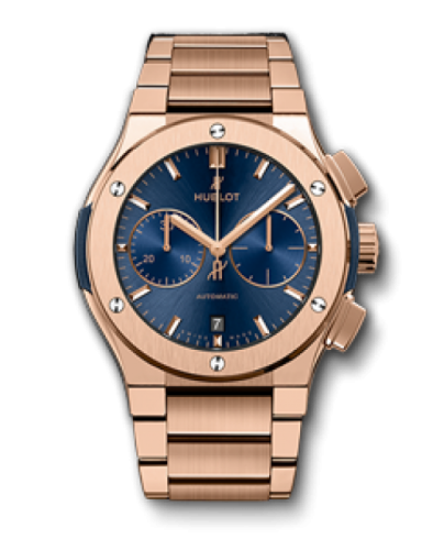 Hublot Classic Fusion 45 Chronograph King Gold Blue Bracelet