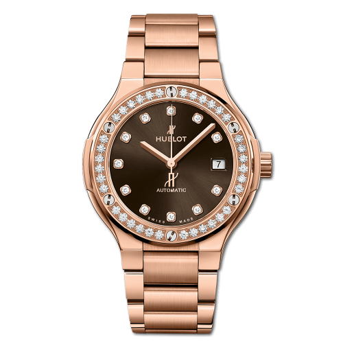 Hublot Classic Fusion 38 King Gold - Diamond Brown Bracelet