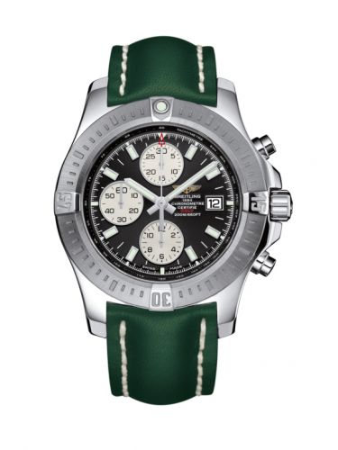 Breitling Colt Chronograph Automatic Stainless Steel Volcano Black Calf Pin