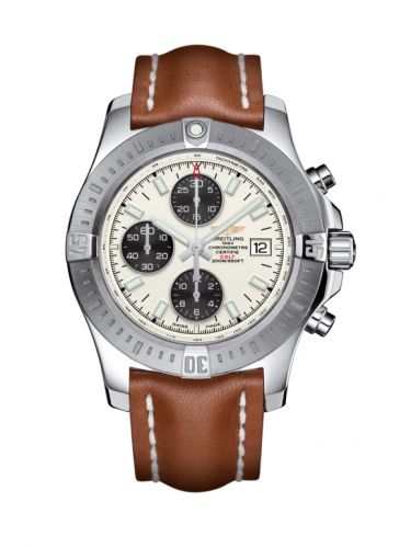 Breitling Colt Chronograph Automatic Stainless Steel Stratus Silver Calf Pin