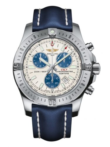 Breitling Colt Chronograph Stratus Silver Calf Pin