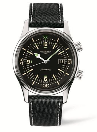 Longines Legend Diver Date Stainless Steel Black Strap