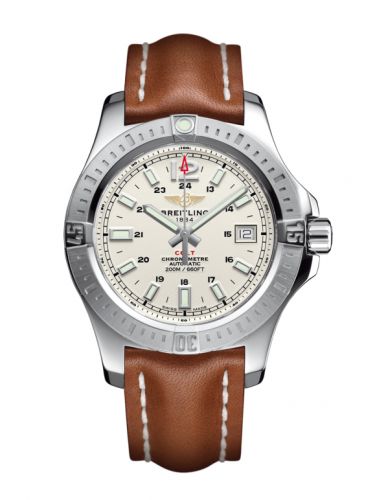 Breitling Colt 41 Automatic Stratus Silver Calf