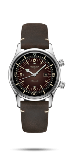 Longines Legend Diver 36 Stainless Steel Brown Strap