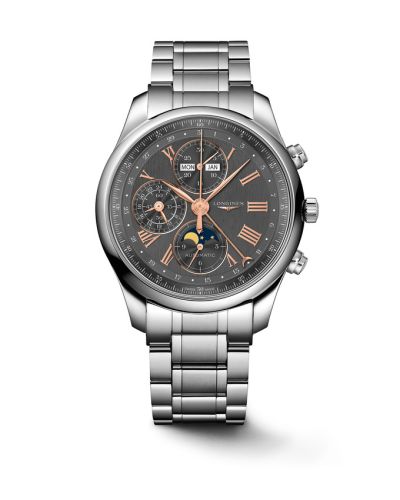 Longines Master Collection 42 Chronograph Calendar Stainless Steel Anthracite Bracelet