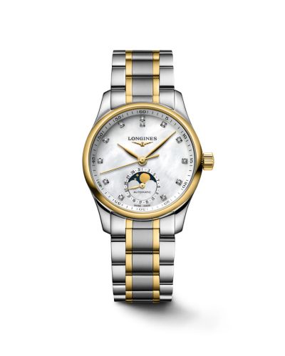 Longines Master Collection 34 Moonphase Stainless Steel - Yellow Gold MOP Bracelet