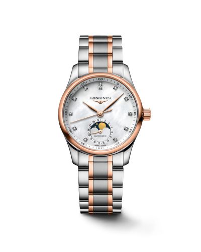 Longines Master Collection 34 Moonphase Stainless Steel - Pink Gold MOP Bracelet