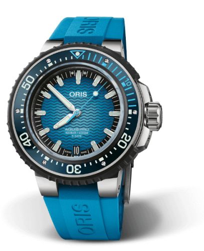 Oris AquisPro 4000M Titanium Blue Rubber