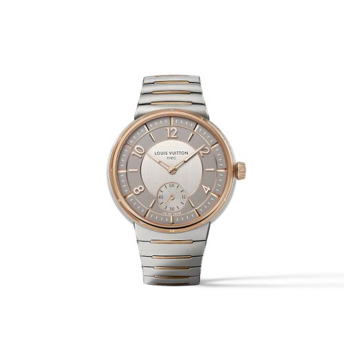 Louis Vuitton Tambour Automatic Stainless Steel - Rose Gold Grey Bracelet