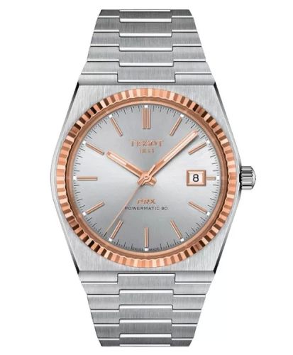 Tissot PRX Powermatic 80 Stainless Steel - Rose Gold Silver