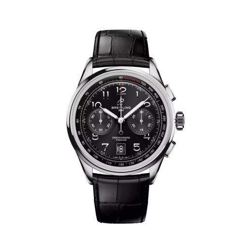 Breitling Premier B01 Chronograph 42 Stainless Steel Black Alligator - Matte